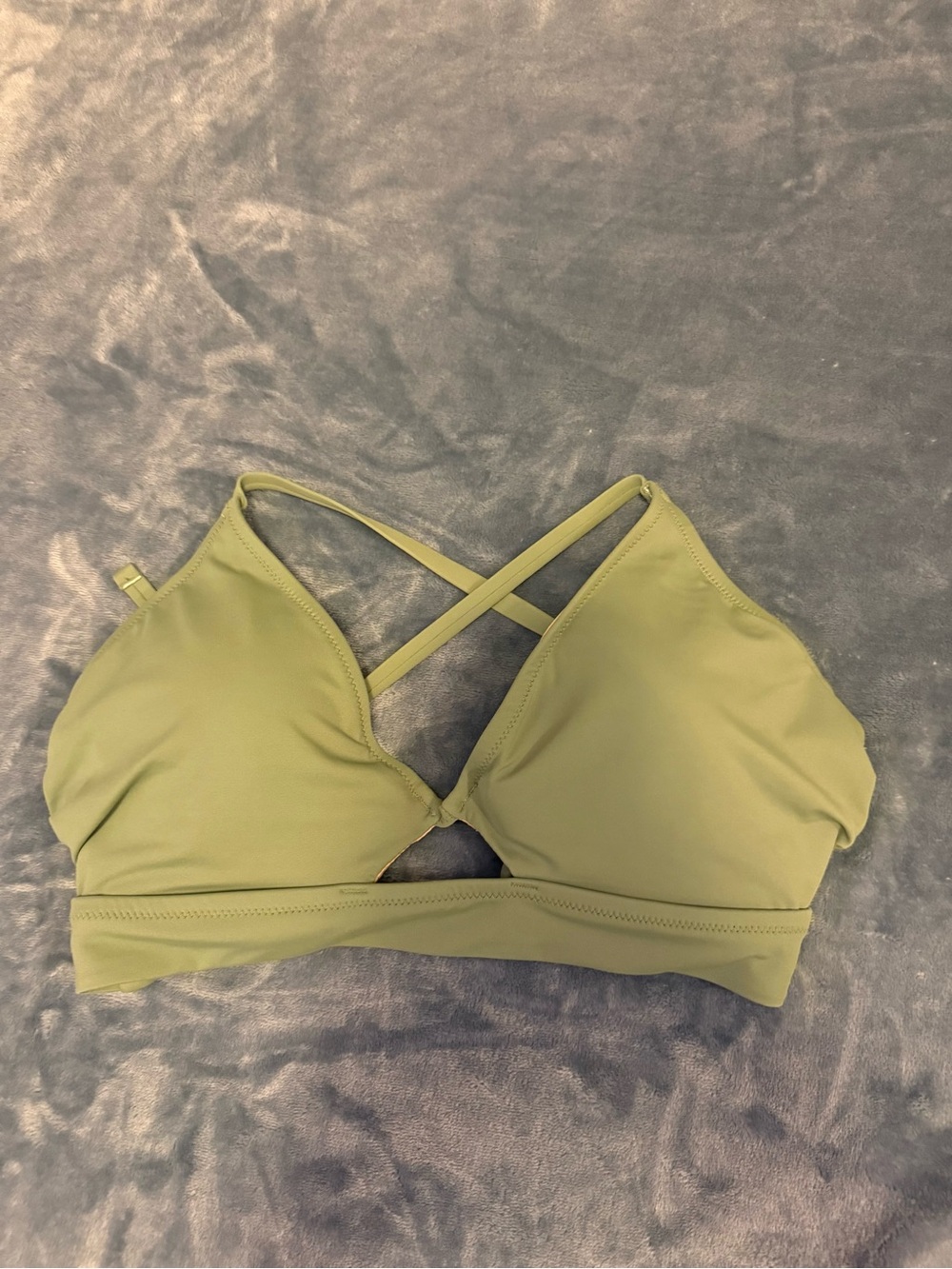 Shade & Shore Olive Green Crisscross Bikini Top
